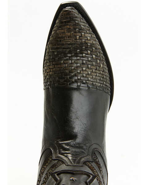 Image #6 - Dan Post Men's Basket Weave Western Boots - Snip Toe, Black, hi-res