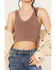 Image #3 - By Together Women's Seamless V Neck Tank Top, Taupe, hi-res
