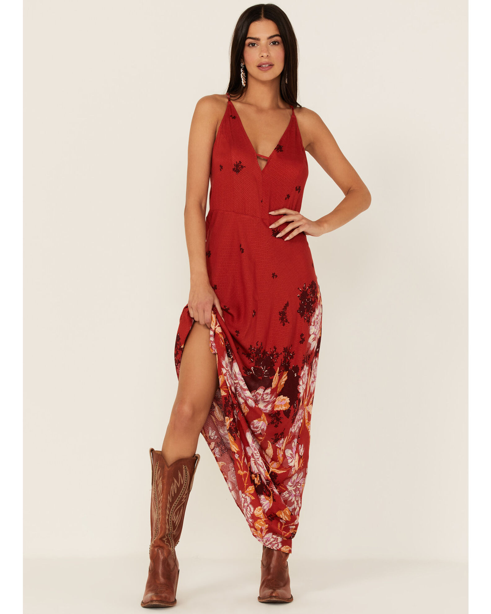 Free People Women s Get To You Floral Print Maxi Dress Country