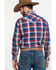 Image #2 - Rock & Roll Denim Men's Plaid Logo Long Sleeve Western Shirt , Red, hi-res