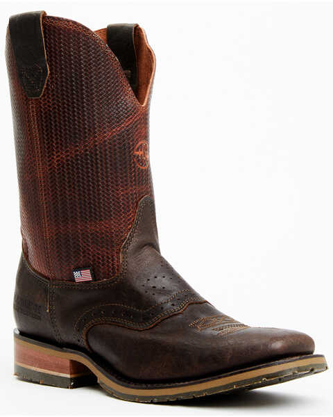 Image #1 - Double H Men's 11" Domestic Ice Roper Performance Western Boots - Broad Square Toe, Chocolate, hi-res