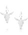 Image #2 - Montana Silversmiths Women's Chiseled Steer Head Earrings, Turquoise, hi-res