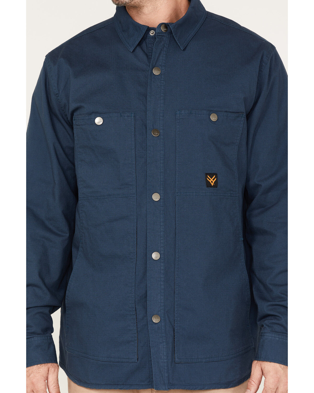 Image #3 - Hawx Men's Weathered Ripstop Snap Shirt Jacket, Dark Blue, hi-res