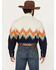 Image #4 - Panhandle Men's Southwestern Border Long Sleeve Snap Western Shirt, Navy, hi-res