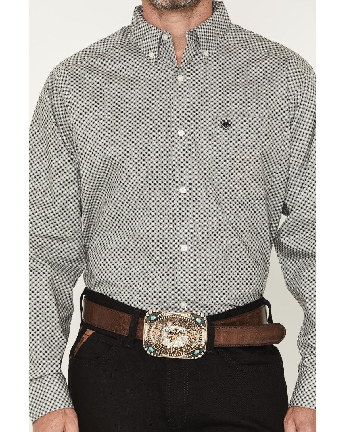 Image #3 - Ariat Men's Tristan Geo Print Long Sleeve Button-Down Western Shirt - Tall, , hi-res