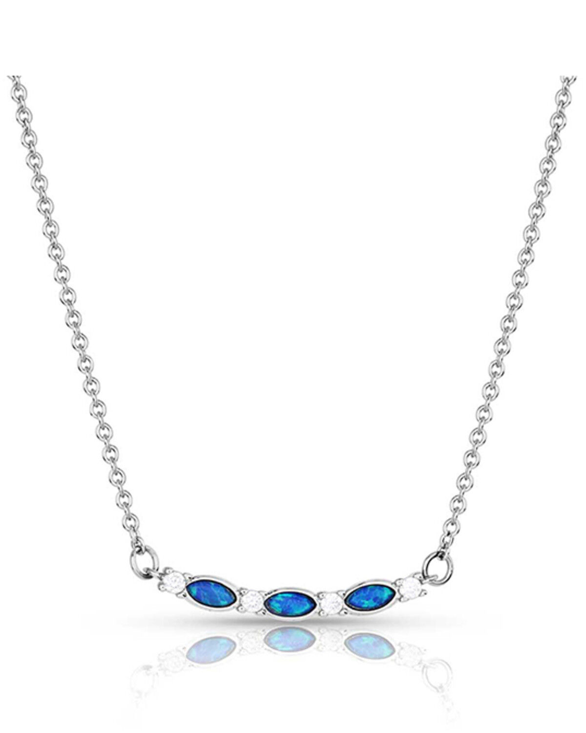 Image #1 - Montana Silversmiths Women's Moonlit Night Crystal Opal Necklace, Silver, hi-res