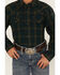 Image #3 - Cody James Boys' Plaid Print Long Sleeve Snap Western Flannel Shirt, Olive, hi-res