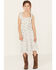 Image #1 - Shyanne Girls' Ditsy Print Dress and Scrunchie Set, White, hi-res