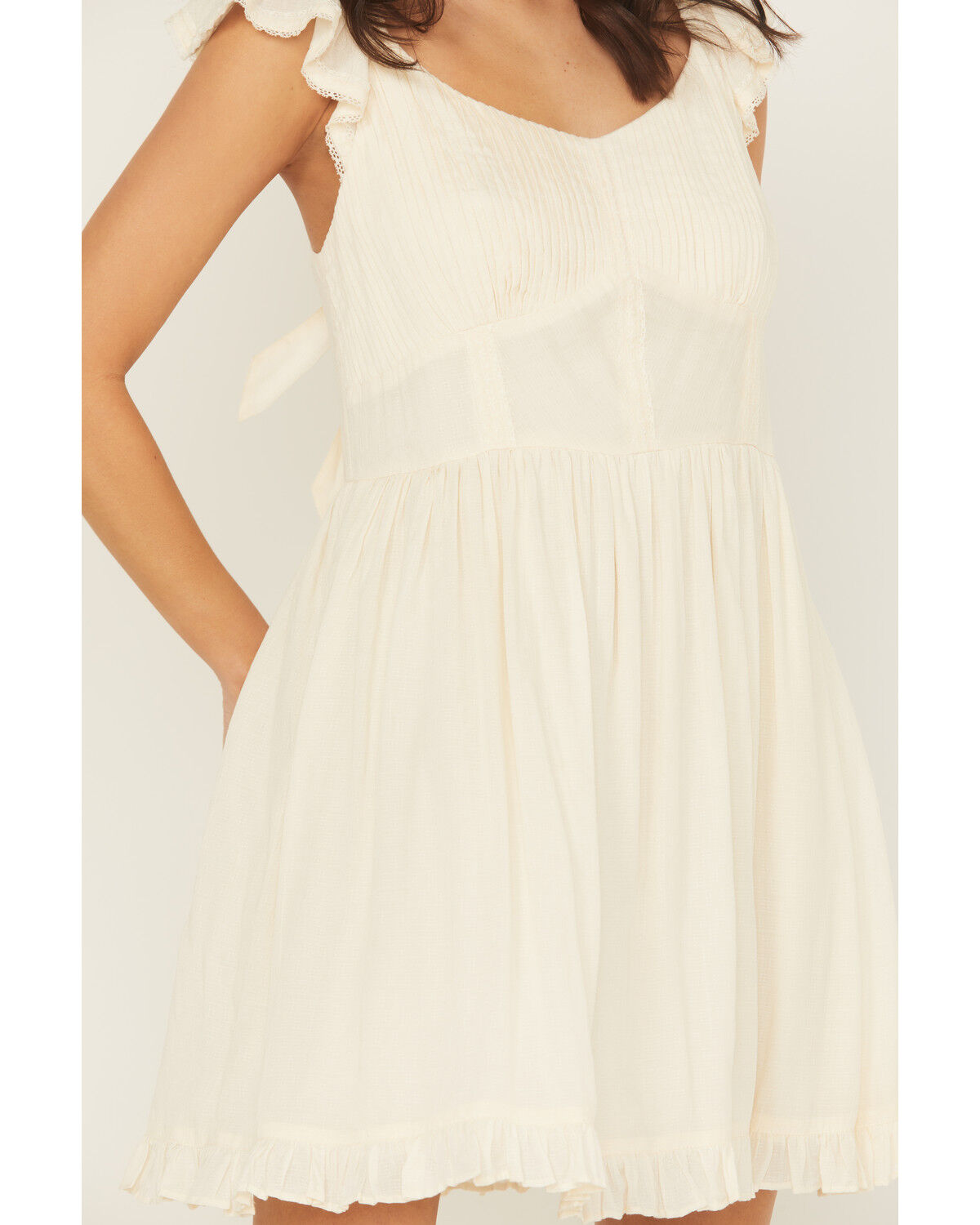 Image #3 - Shyanne Women's Tie-Back Mini Dress, Cream, hi-res