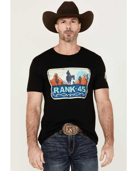 RANK 45® Men's Riding Free Short Sleeve Graphic T-Shirt , Black, hi-res