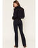 Image #3 - Shyanne Women's Wilder Blanket Stitch Celeste High Rise Bootcut Comfort Stretch Denim Jeans, Dark Wash, hi-res