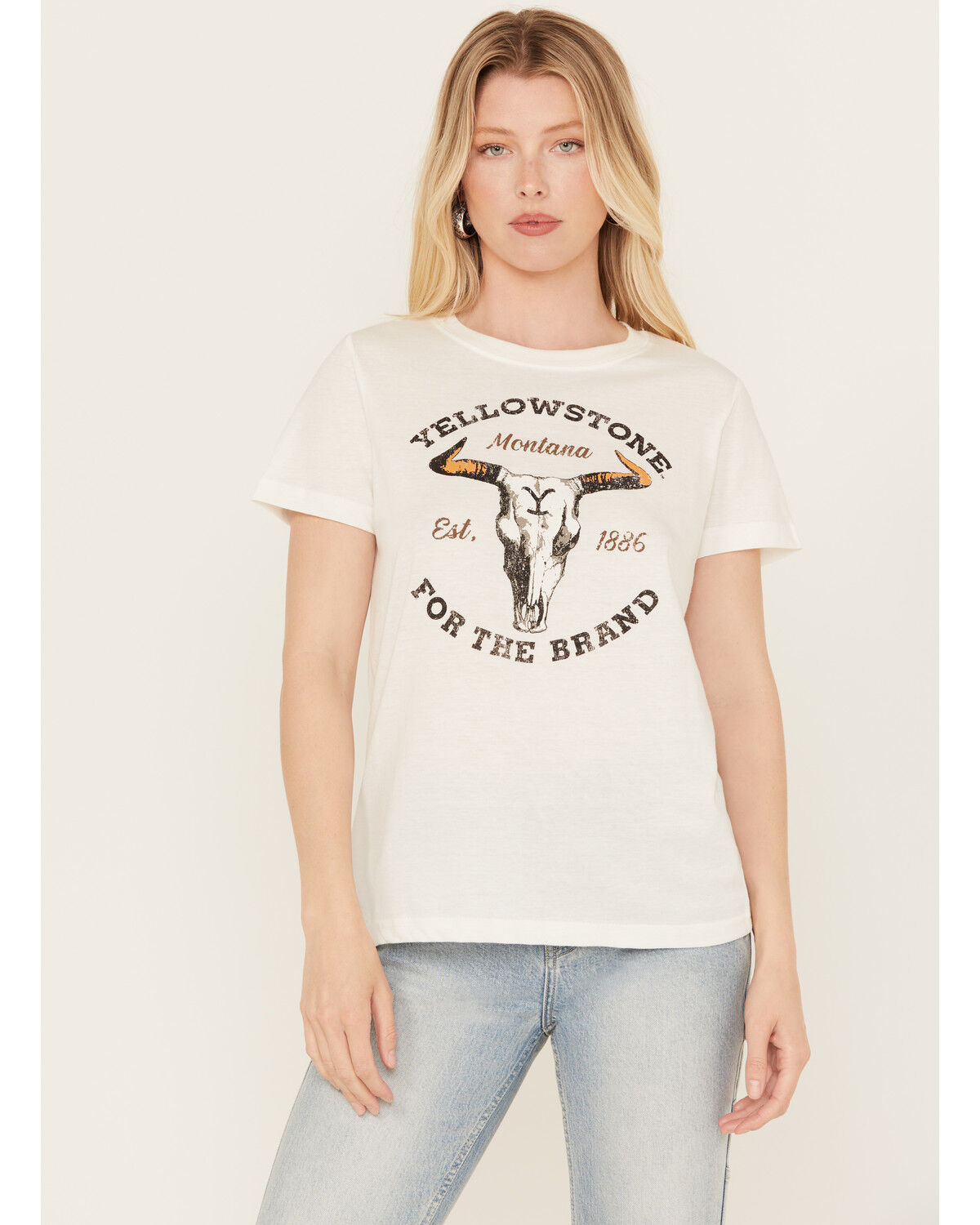 Image #1 - Paramount Network's Yellowstone Women's Dutton Ranch Short Sleeve Graphic Tee, Ivory, hi-res