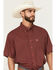 Image #1 - Cinch Men's Geo Print Short Sleeve Button-Down Performance Stretch Western Shirt, Red, hi-res