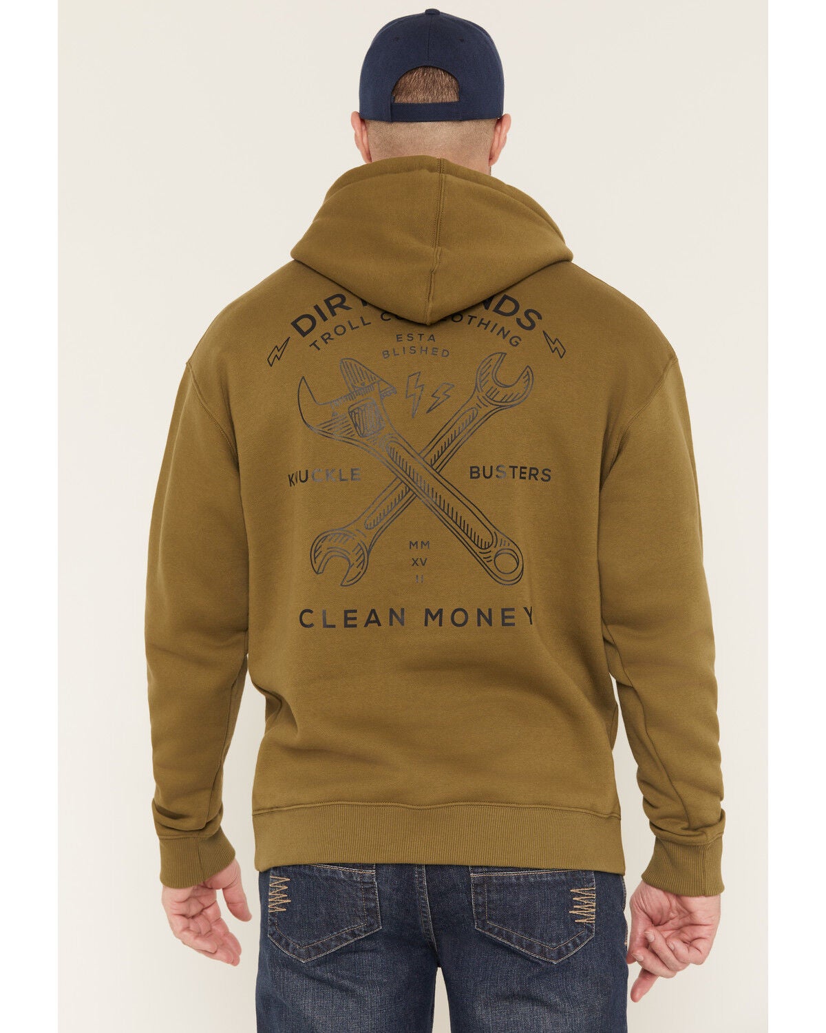 Troll Co Men's Twisting Wrenches Graphic Hooded Sweatshirt, Green, hi-res