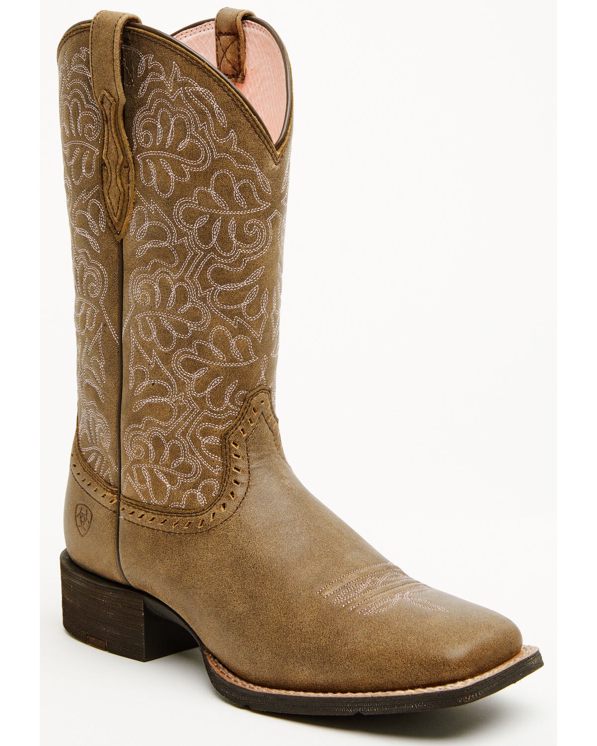 Ariat Women's Round Up Remuda Performance Western Boots - Broad Square Toe, Sand, hi-res
