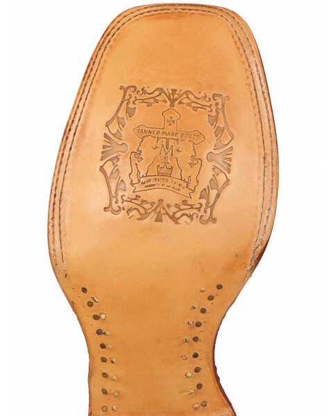 Image #4 - Tanner Mark Men's Ostrich Print Western Boots - Square Toe, , hi-res