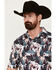 Image #2 - Cinch Men's ARENAFLEX® Palm Leaf Print Short Sleeve Performance Polo, Purple, hi-res