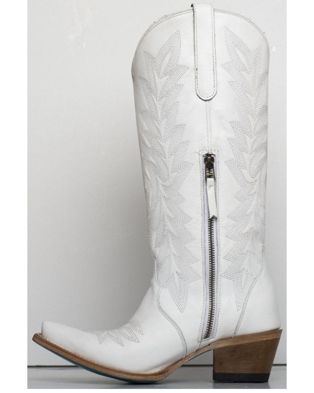 Image #3 - Lane Women's Off The Record Patent Leather Tall Western Boots - Snip Toe, White, hi-res