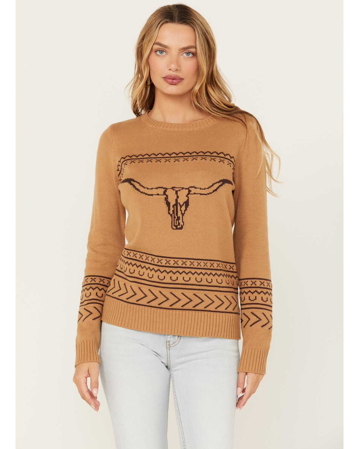 Image #1 - Cotton & Rye Women's Long Horn Sweater, , hi-res
