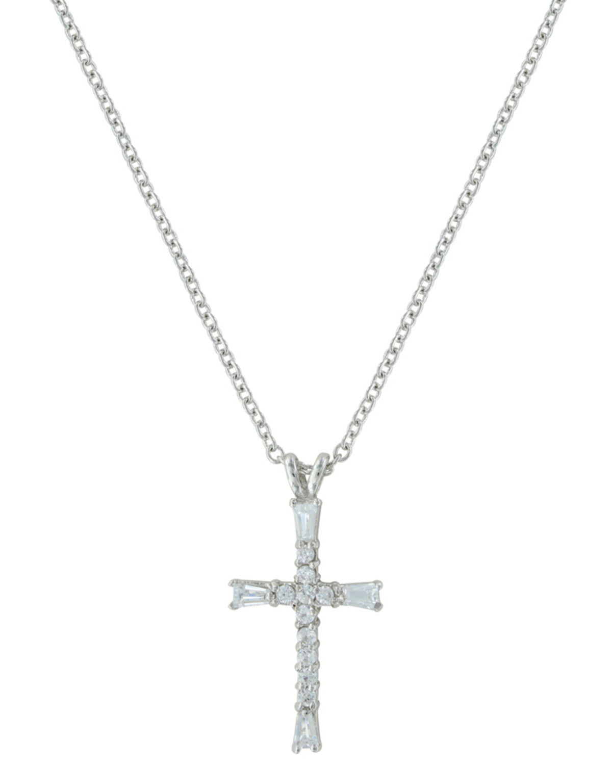 Image #1 - Montana Silversmiths Radiant Faith Cross Necklace, Silver, hi-res