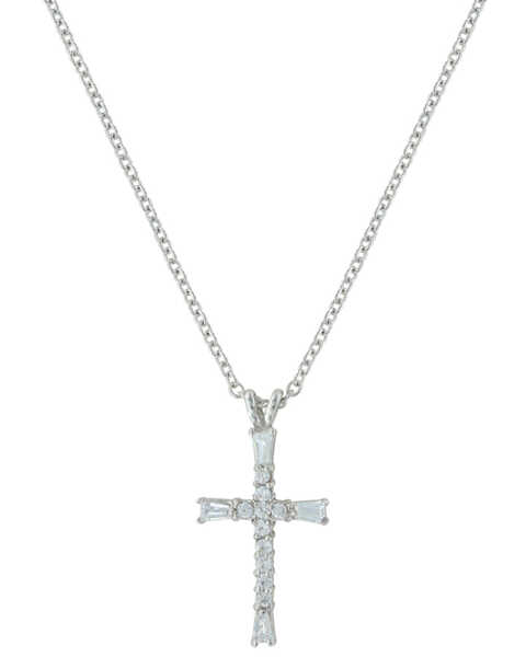 Image #1 - Montana Silversmiths Radiant Faith Cross Necklace, Silver, hi-res