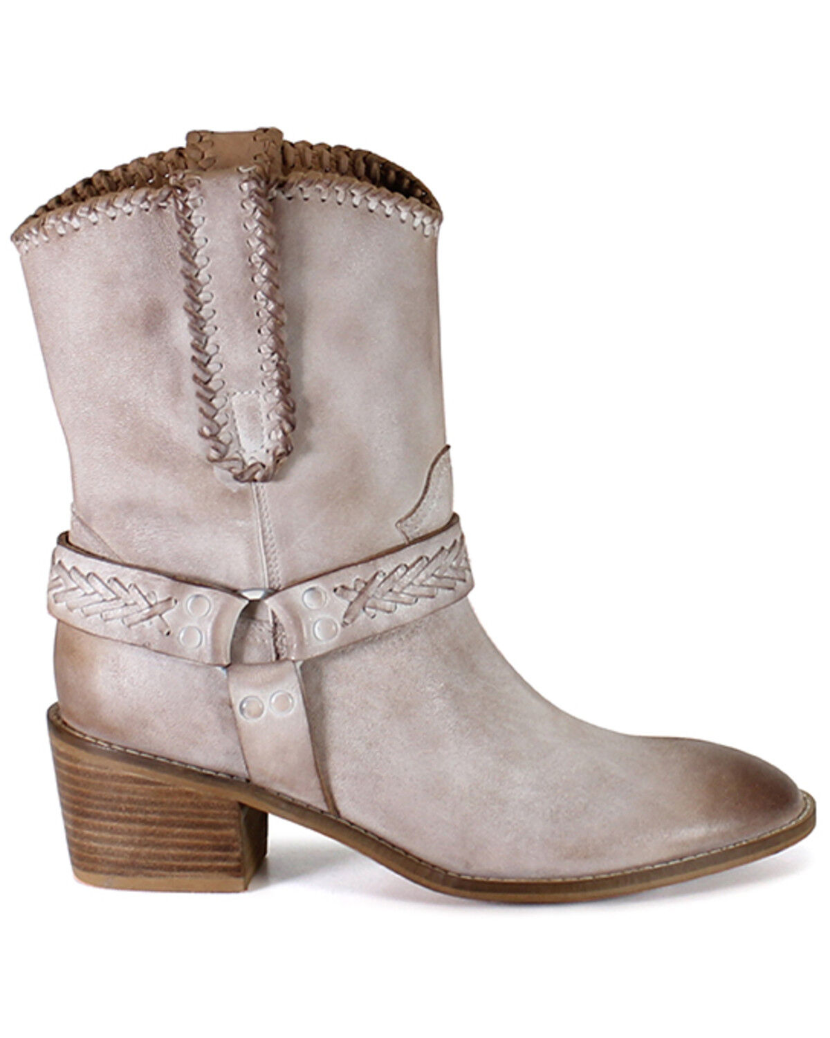 Image #2 - Diba True Women's Glass Heart Western Booties - Round Toe, Off White, hi-res