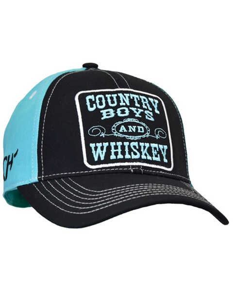 Cowgirl Hardware Women's Country Boys and Whiskey Baseball Cap , Turquoise, hi-res