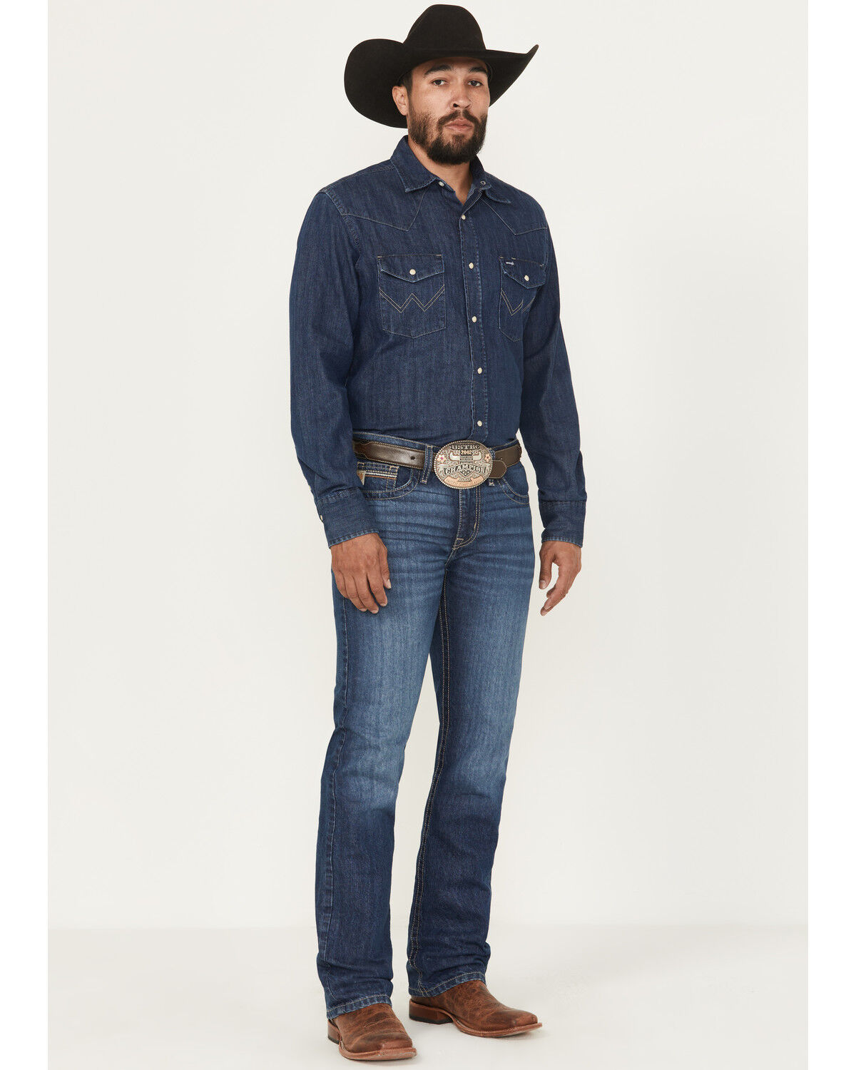 Image #1 - Cinch Men's Medium Wash Ian Slim Bootcut Denim Jeans, Medium Wash, hi-res
