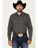 Image #1 - Cinch Men's Modern Fit Navy Large Geo Print Long Sleeve Western Shirt , Navy, hi-res