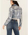 Image #4 - Vibrant Denim Women's Metallic Cropped Denim Jacket, Medium Wash, hi-res