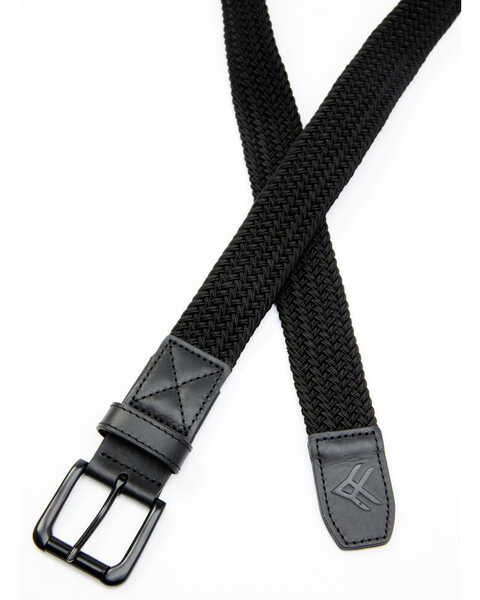 Hawx Men's Braided Leather Detail Work Belt, Black, hi-res