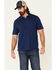 Image #1 - North River Men's Solid Slub Short Sleeve Polo Shirt, Blue, hi-res