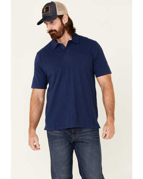 North River Men's Solid Slub Short Sleeve Polo Shirt , Blue, hi-res