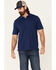Image #1 - North River Men's Solid Slub Short Sleeve Polo Shirt , Blue, hi-res