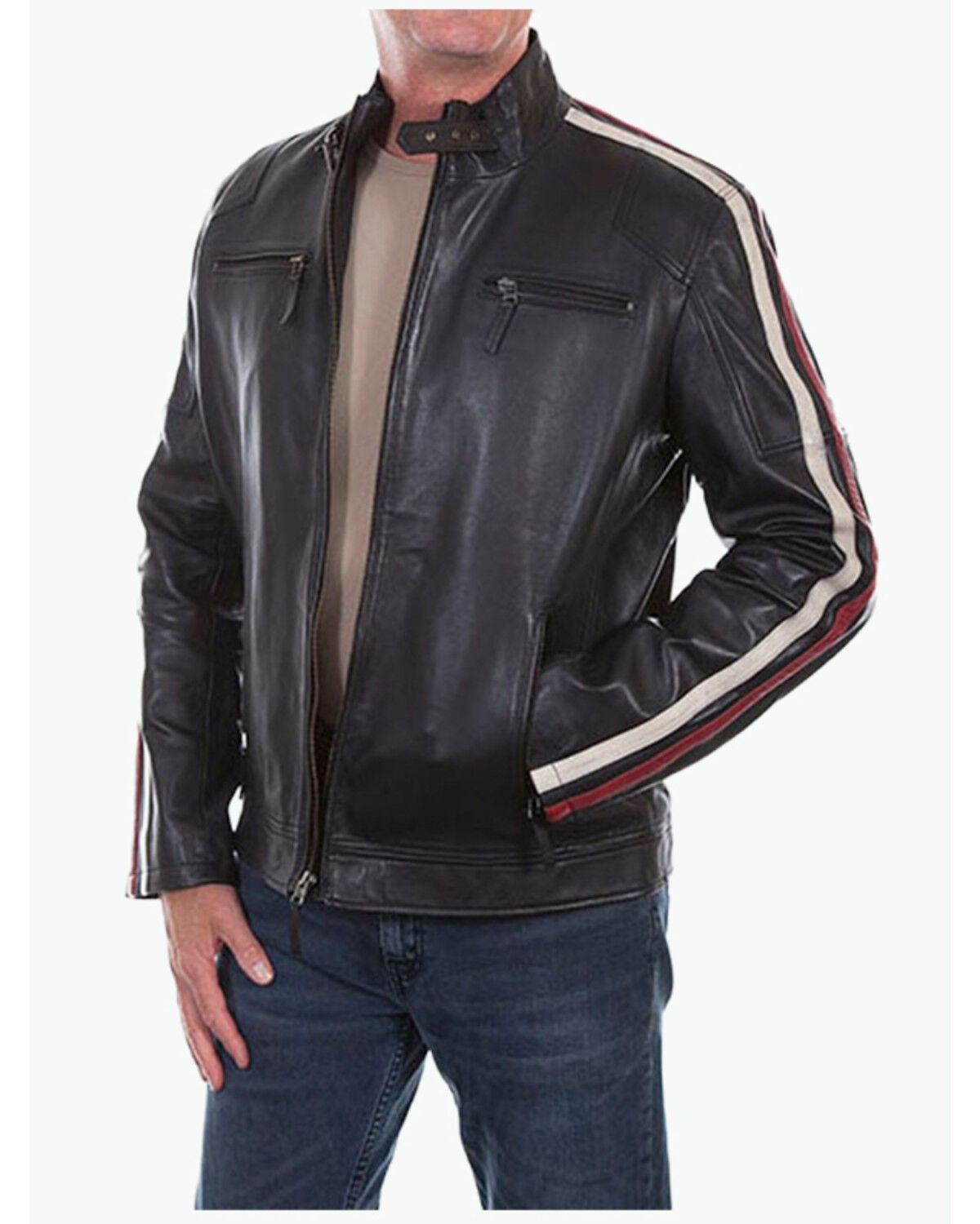 Image #1 - Scully Leatherwear Men's Black Lamb Riding Jacket - Big, Black, hi-res