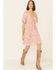 Image #1 - Beyond The Radar Women's Mauve Floral Tie-Front Dress, , hi-res