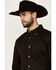 Image #2 - Cody James Men's Basic Solid Long Sleeve Button-Down Stretch Western Shirt - Big, Brown, hi-res