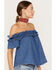 Image #2 - Free People Women's Maxine Top, Medium Wash, hi-res