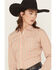 Image #2 - Ariat Women's Malia Striped Print Long Sleeve Button-Down Stretch Western Shirt, Orange, hi-res