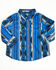 Image #1 - Wrangler Infant Boys' Serape Striped Southwestern Print Long Sleeve Snap Western Shirt, Blue, hi-res