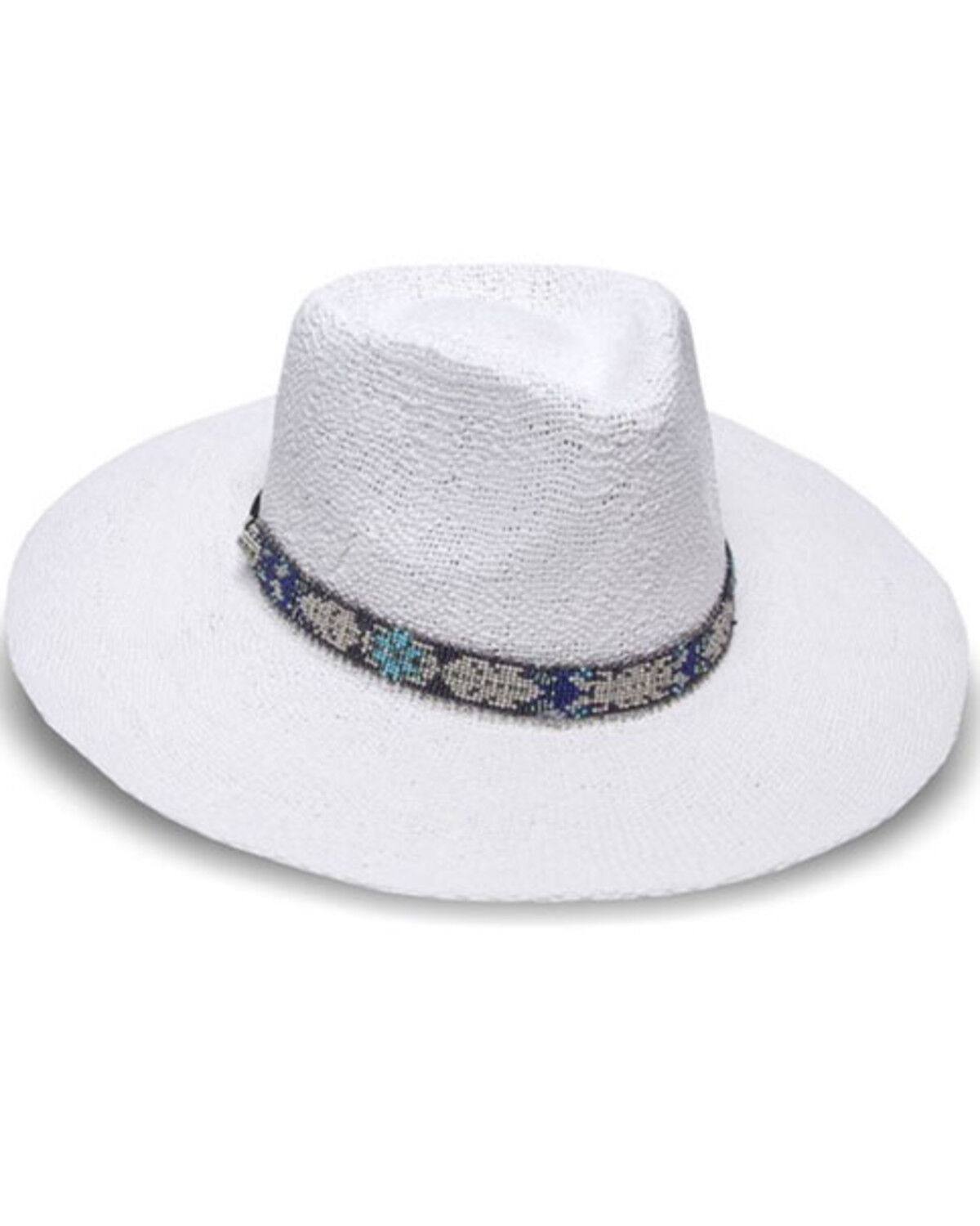 Image #1 - Nikki Beach Women's Aspen Straw Rancher Hat, White, hi-res