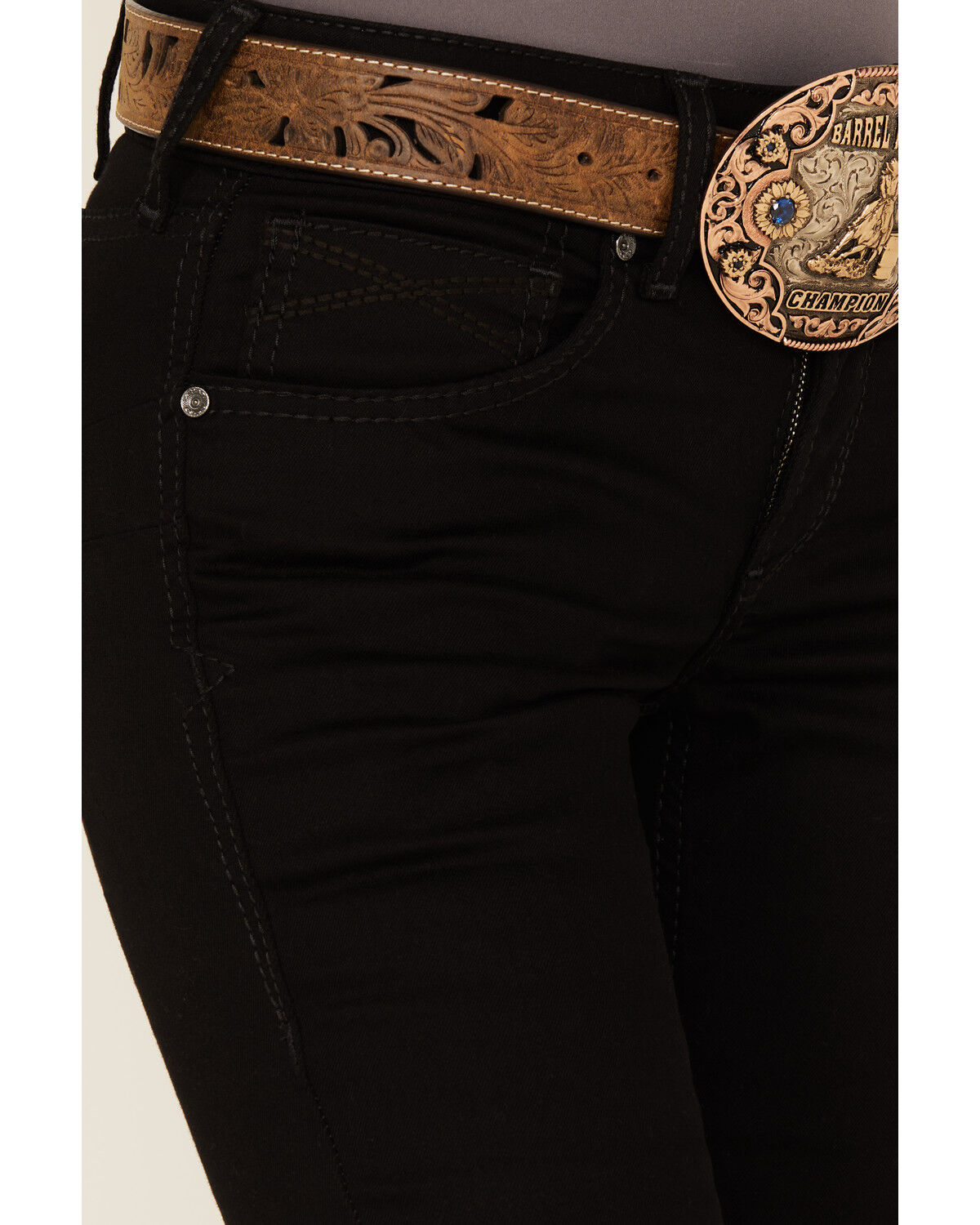 Image #2 - Ariat Women's Ella Bootcut Stretch Denim Jeans, Black, hi-res