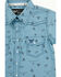 Image #2 - Cowboy Hardware Toddler Boys' Branding Iron Short Sleeve Snap Western Shirt, Blue, hi-res