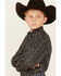 Image #2 - Cinch Boys' Geo Print Long Sleeve Button-Down Western Shirt, Navy, hi-res