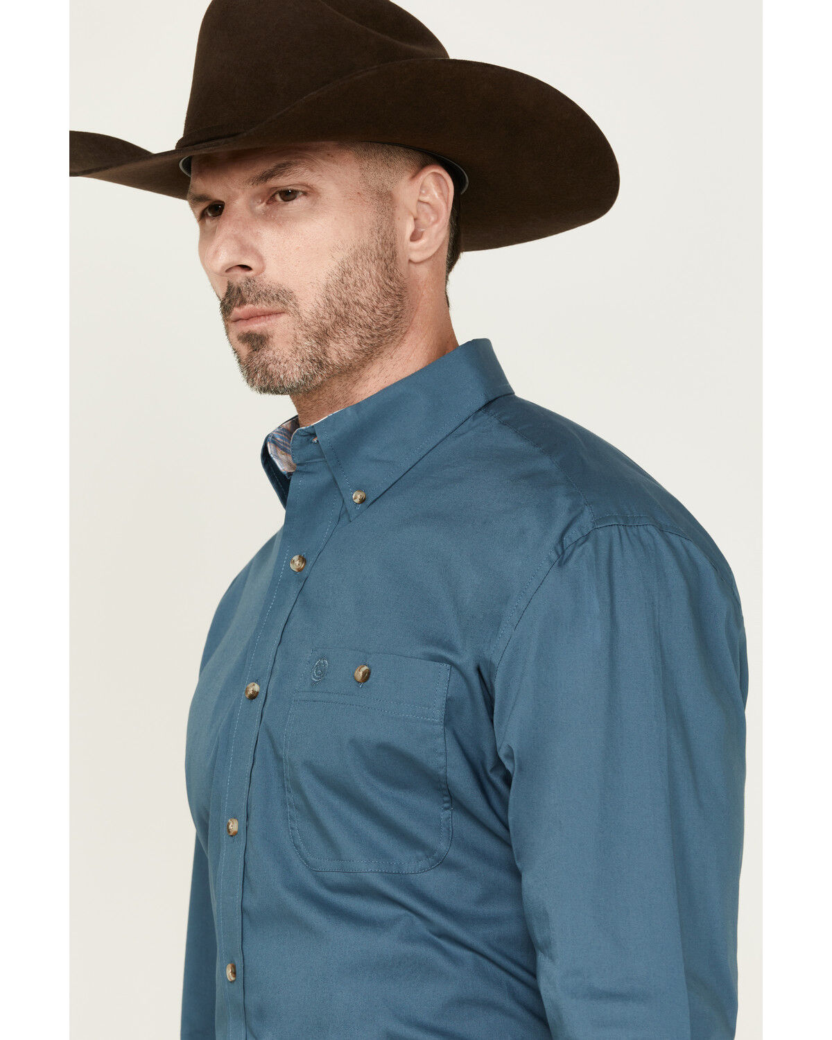 george men's long sleeve stretch poplin shirt