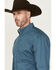 Image #2 - George Strait by Wrangler Men's Solid Long Sleeve Button-Down Stretch Western Shirt , Teal, hi-res