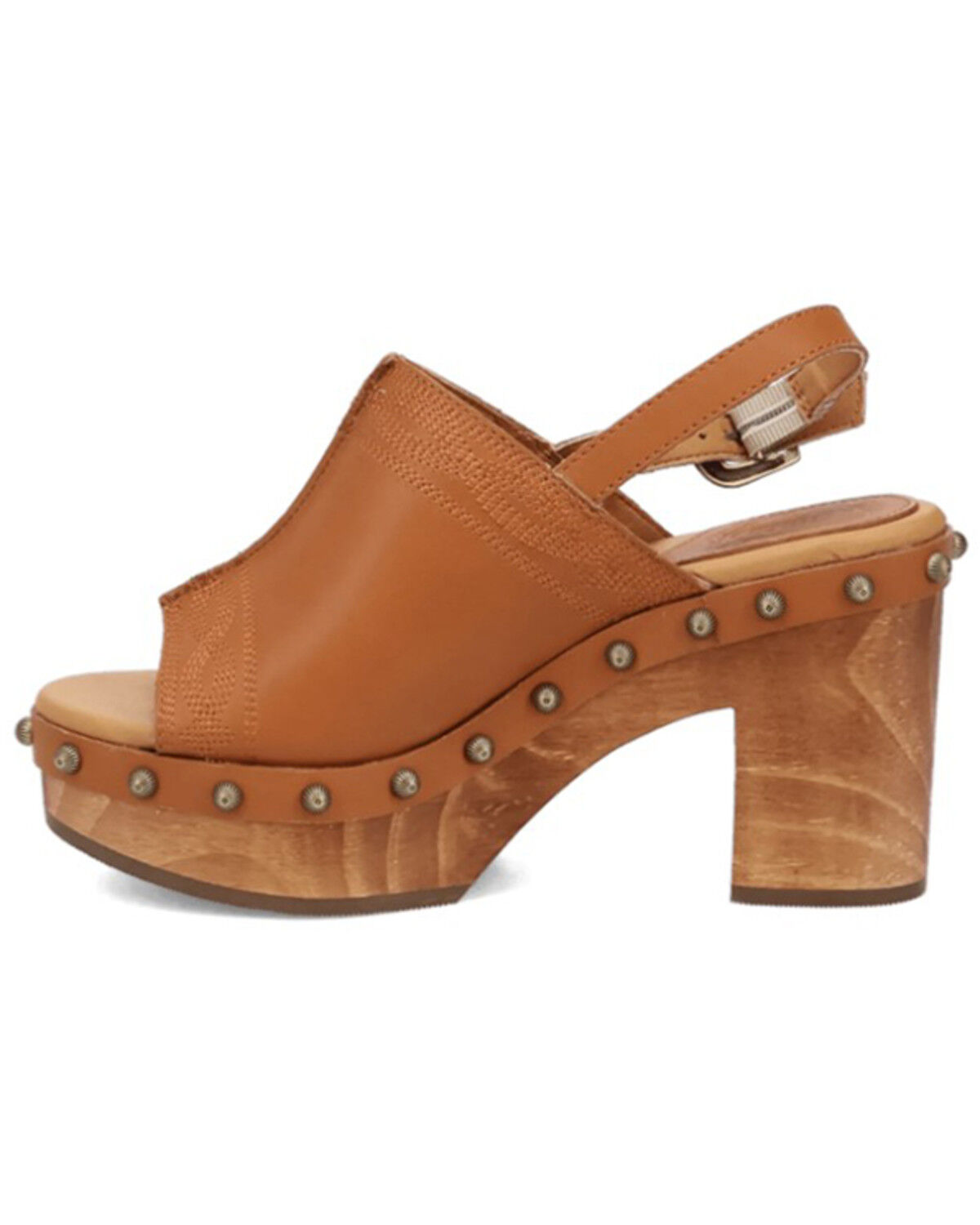 Image #3 - Dingo Women's Clover Wooden Sandals, Brown, hi-res