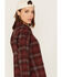 Image #2 - North River Women's Plaid Print Long Sleeve Button Down Boyfriend Shirt, Burgundy, hi-res