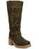 Image #1 - Dingo Women's Troubadour Studded Tall Fashion Boots - Round Toe, Olive, hi-res