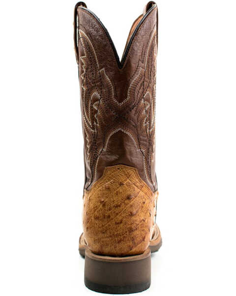 Image #5 - Dan Post Men's Saddle Hand Quill Ostrich Western Boots - Broad Square Toe, Tan, hi-res